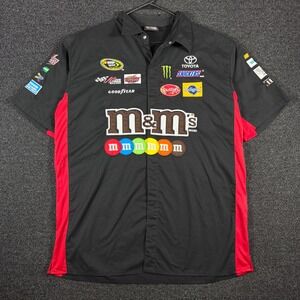 Chase Authentics Kyle Busch M&Ms NASCAR Racing Shirt Mens XL Black Red Pit Crew